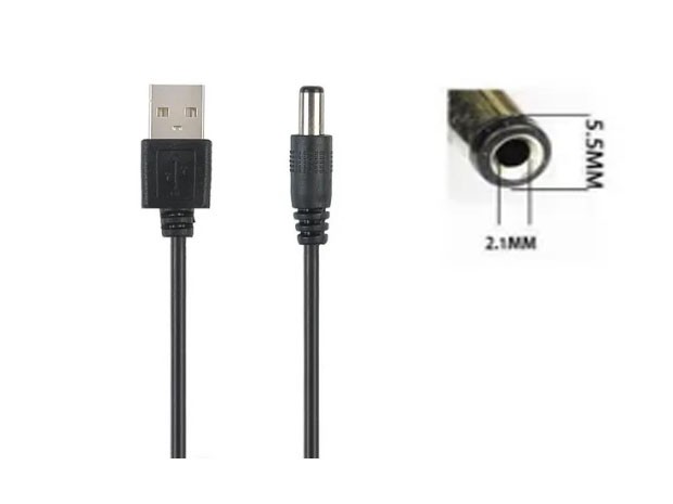 &u+ CABLE USB A FICHA PIN 5.5 MM APTO PARA ALIMENTACION 5V